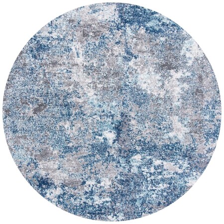 Safavieh 7 ft.-10 in. x 7 ft.-10 in. Aston Contemporary Round Rug; Navy & Grey ASN710N-8R